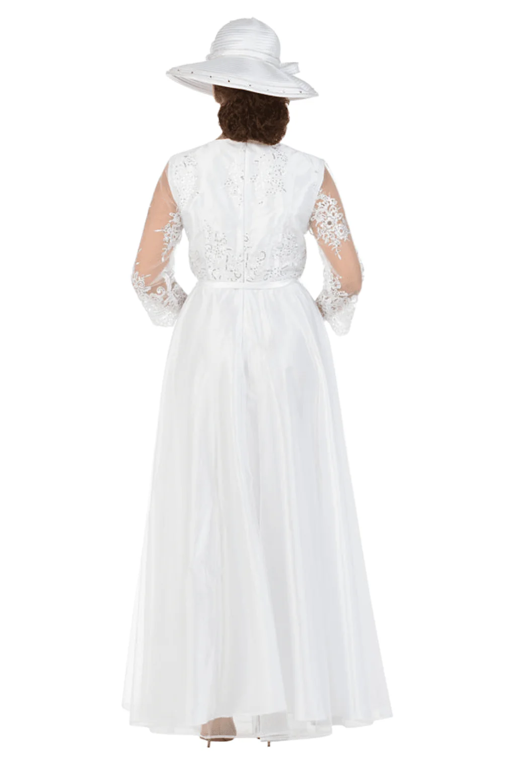 1pc Lux Lace Dress w/ Belt-Plus - Image 2