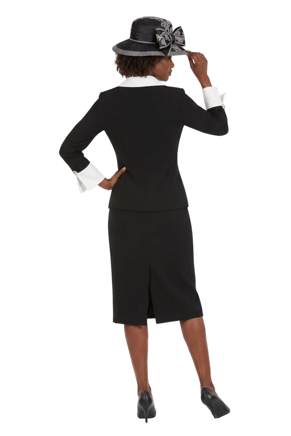 2pc Dbl Breasted Skt Suit w/ Ogz Collar&Cuff-Plus - Image 3