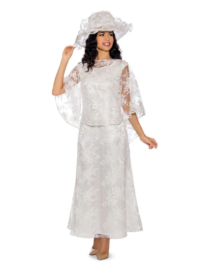 2pc Lace Dress & Hi-Lo Pull Over Lace Cape - Image 5