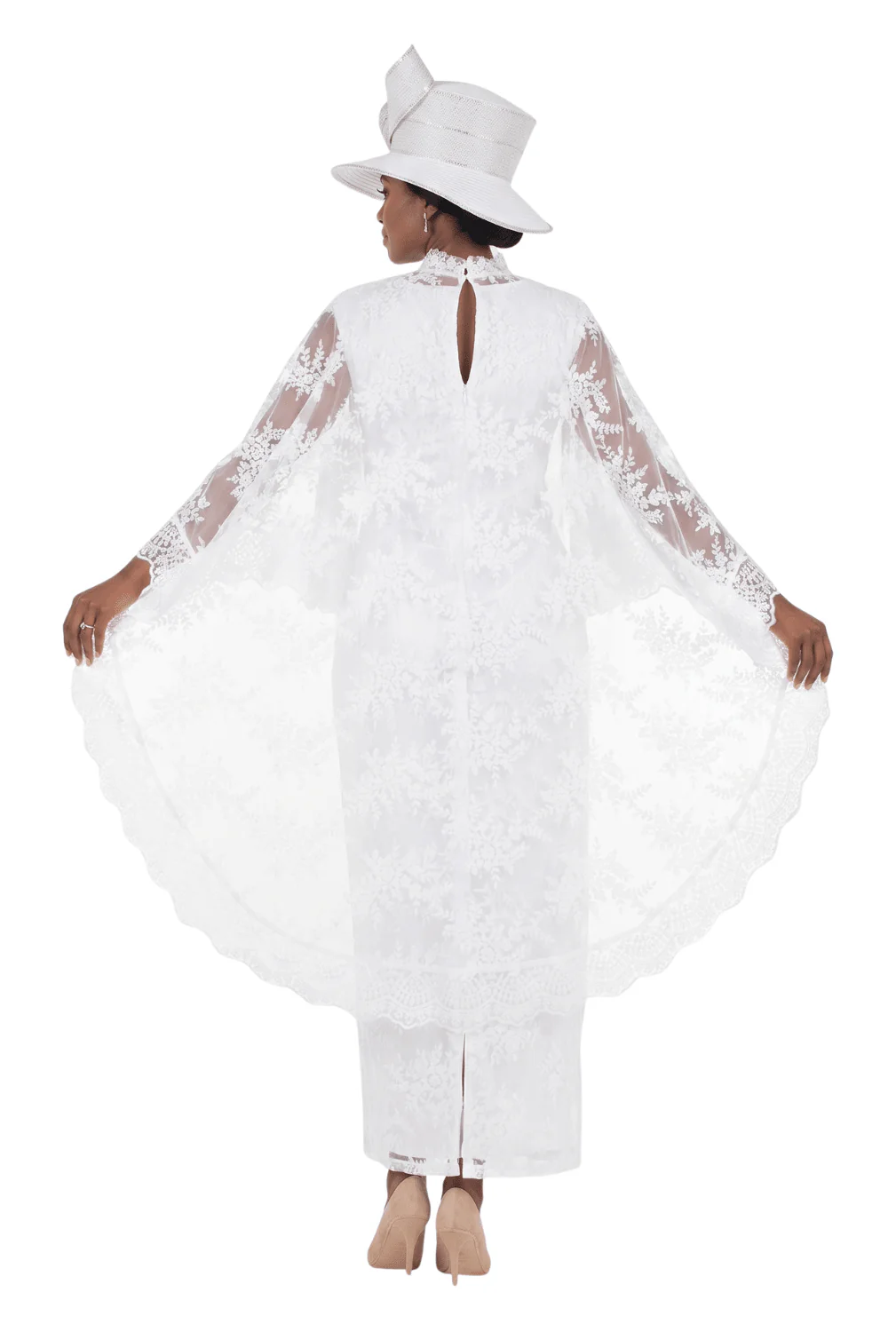 2pc Lux Lace Drs + Stand Collar Cape - Image 2