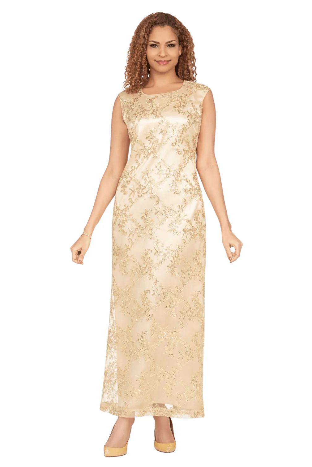 2pc Lux Sequined Lace Drs + Hi-low Cape-Plus - Image 3