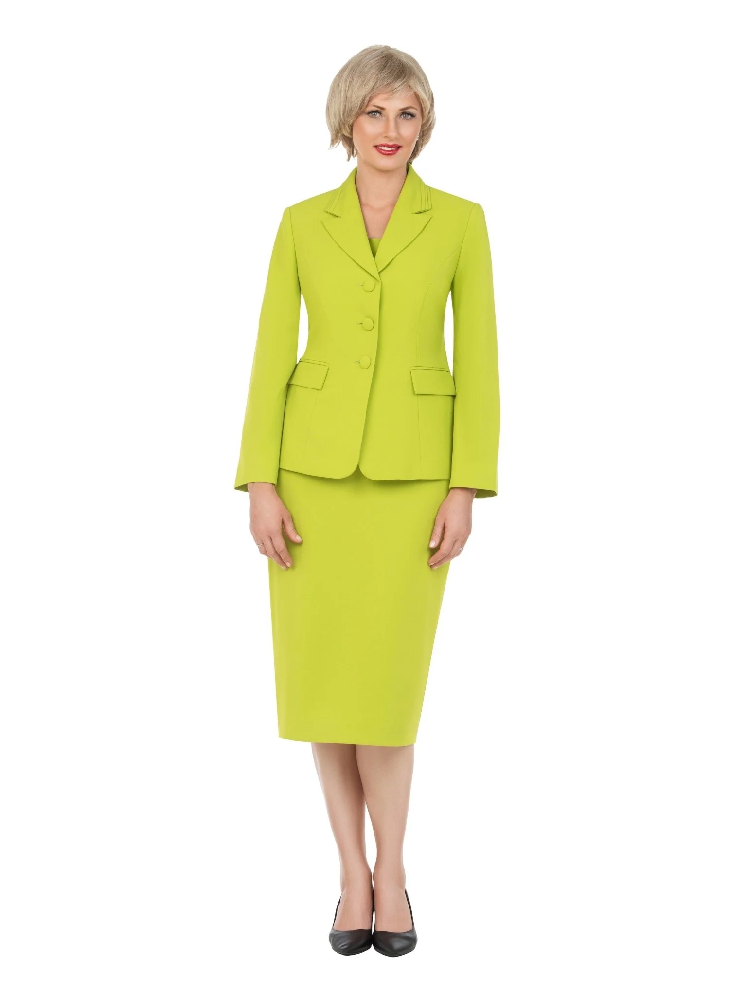 2pc Notch Layered Collar 3-Button Skt Suit - Image 5