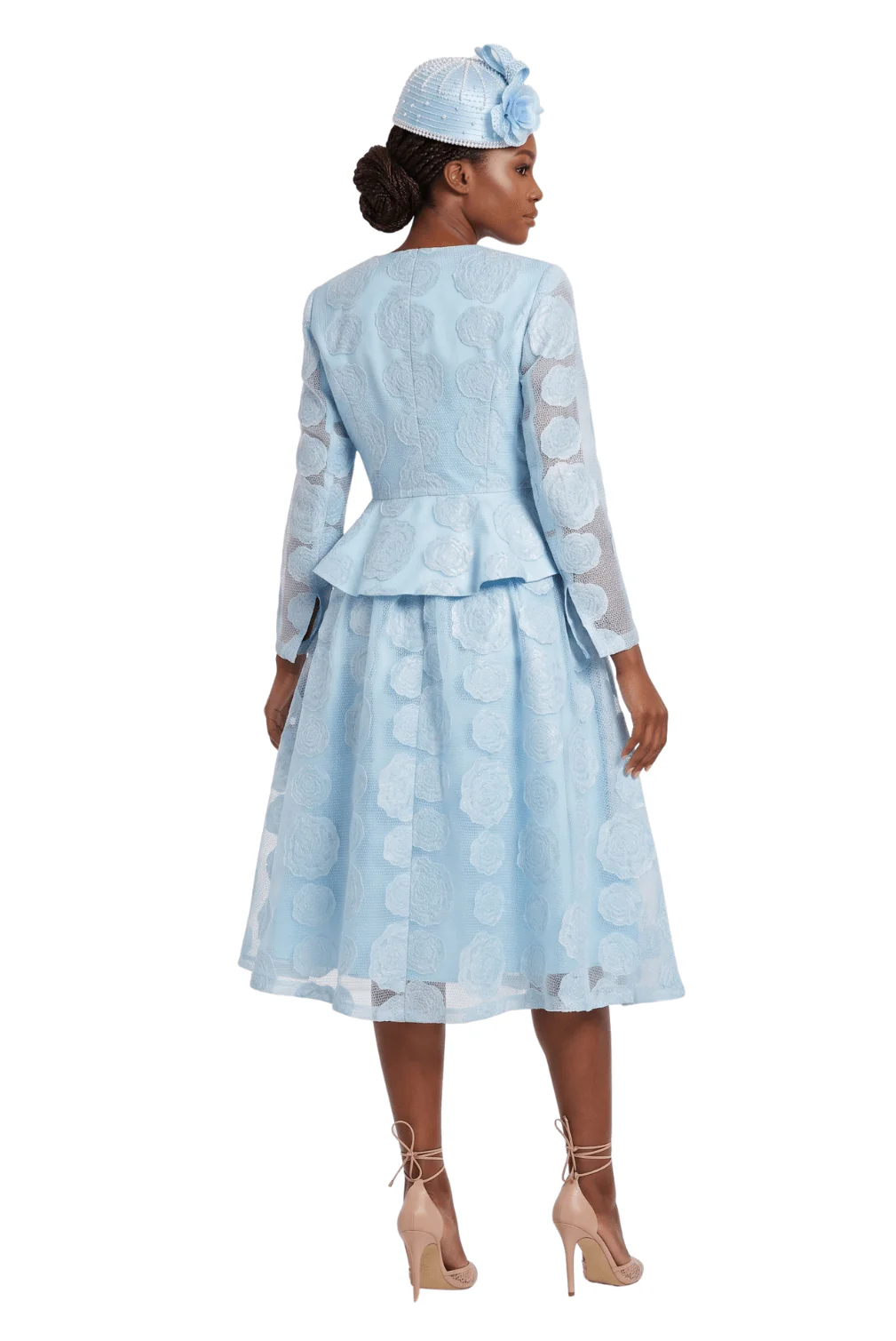 2pc Rose Organza A-line Bolero Jkt Dress - Image 2