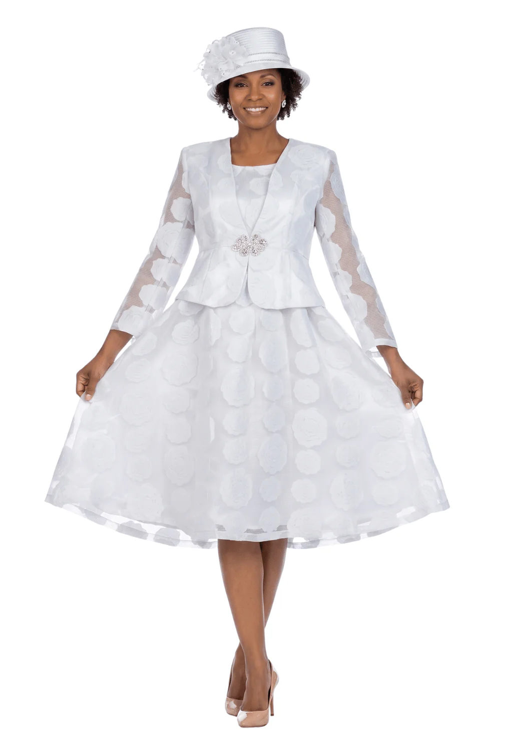 2pc Rose Organza A-line Bolero Jkt Drs-Plus - Image 6