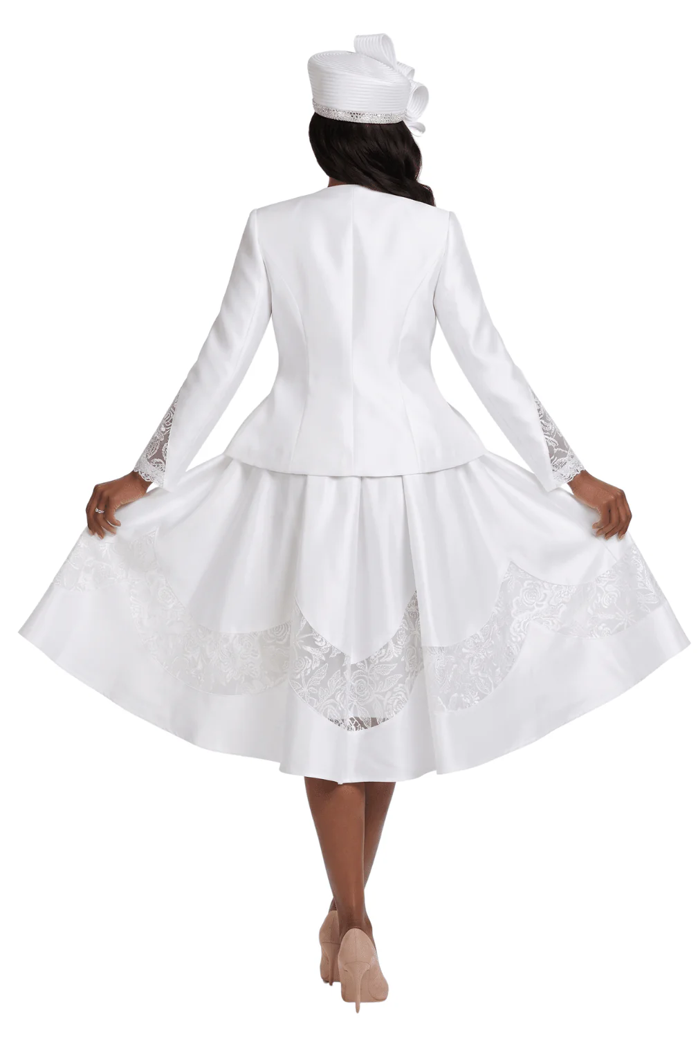 2pc Shantung+Lace A-line Dress w/ Jkt-Plus - Image 5