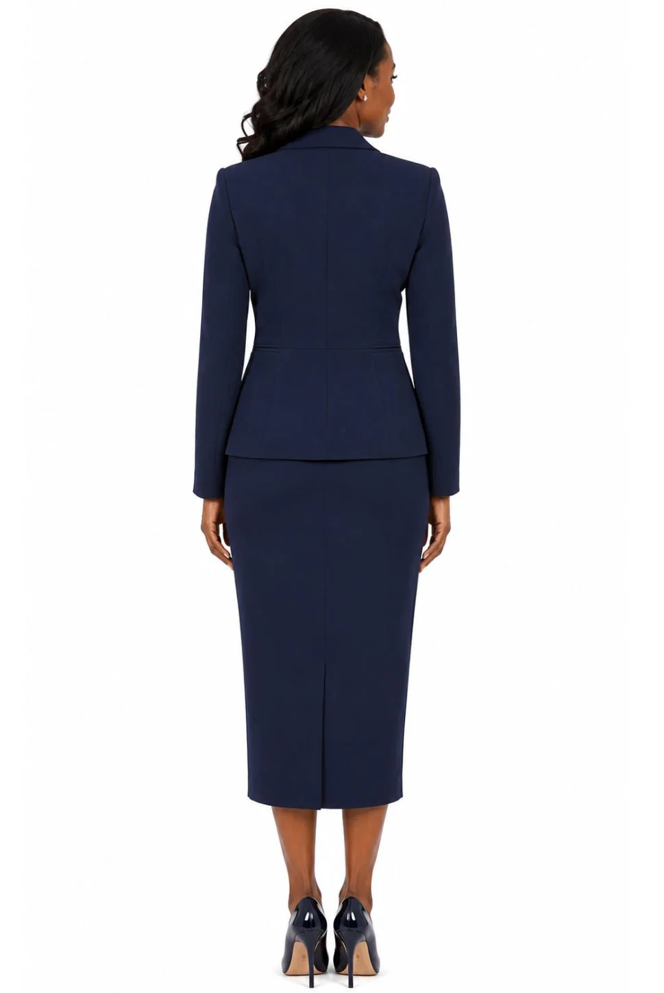 2pc Vintage Lapel 3-button Skirt Suit - Image 2