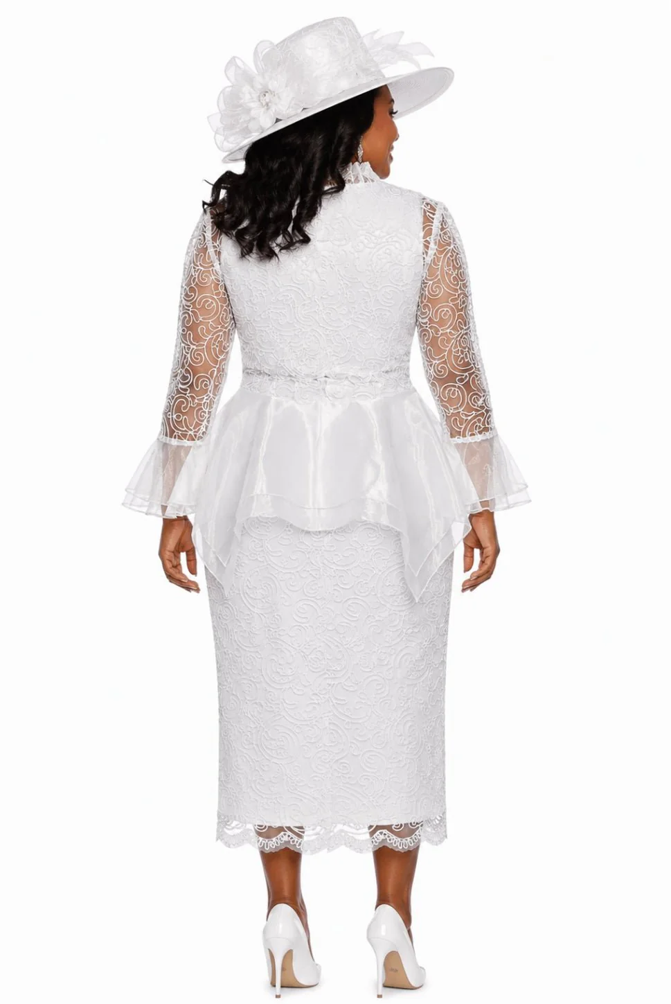 3pc Lace Suit w/ Organza Ruffles-Plus - Image 2