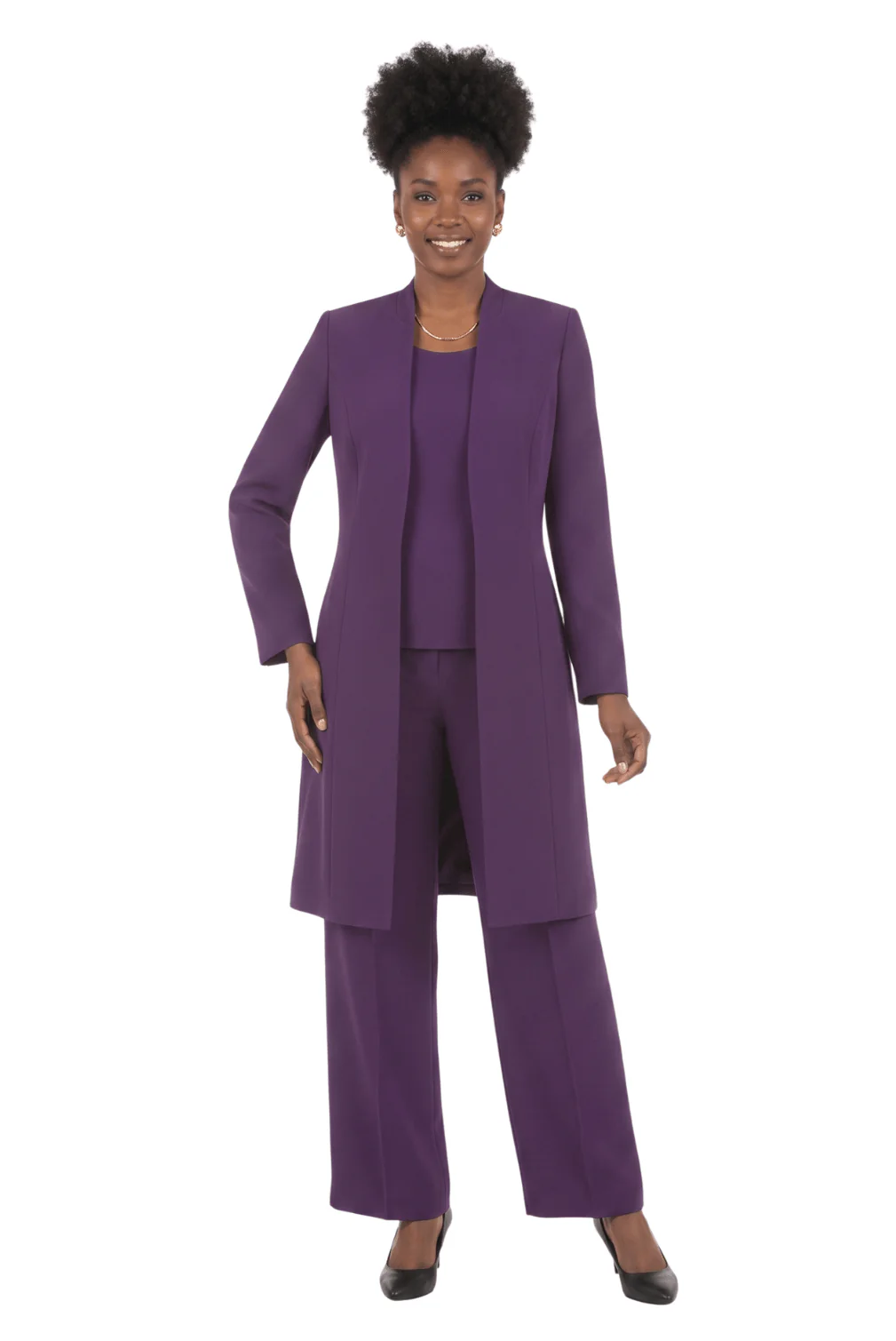 3pc Long Jkt+Cami+Pants Suit-Plus