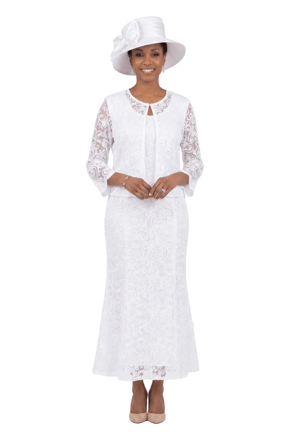 3pc Lux Lace Maxi Skirt Suit