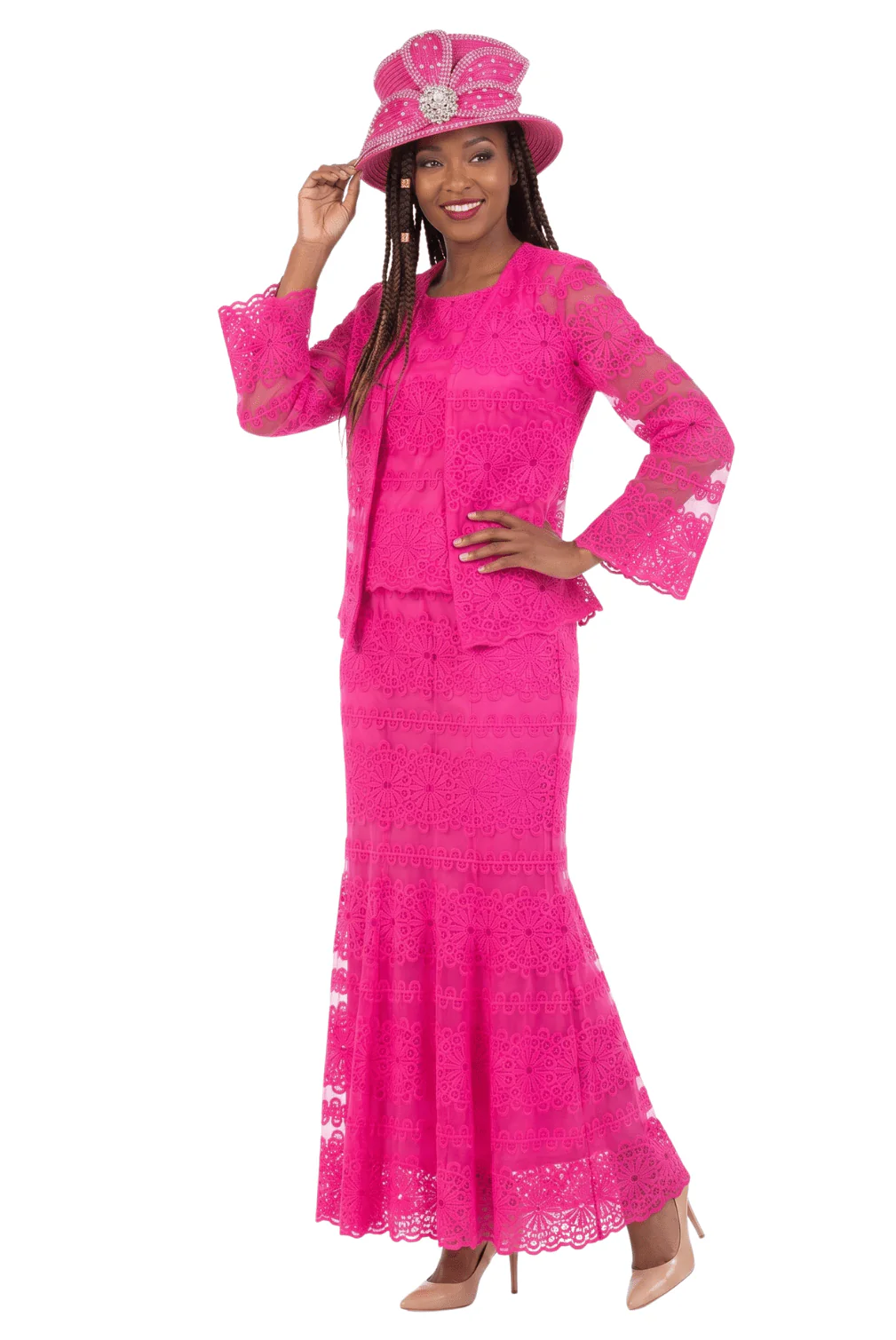 3pc Lux Lace Maxi Skirt Suit - Image 4