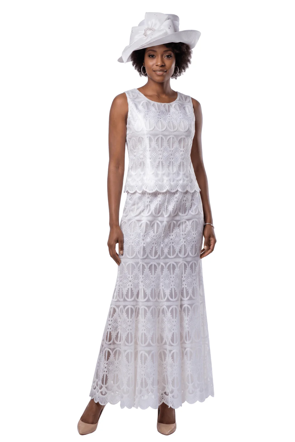 3pc Lux Lace Skirt Suit w/ Scallop Hems - Image 8