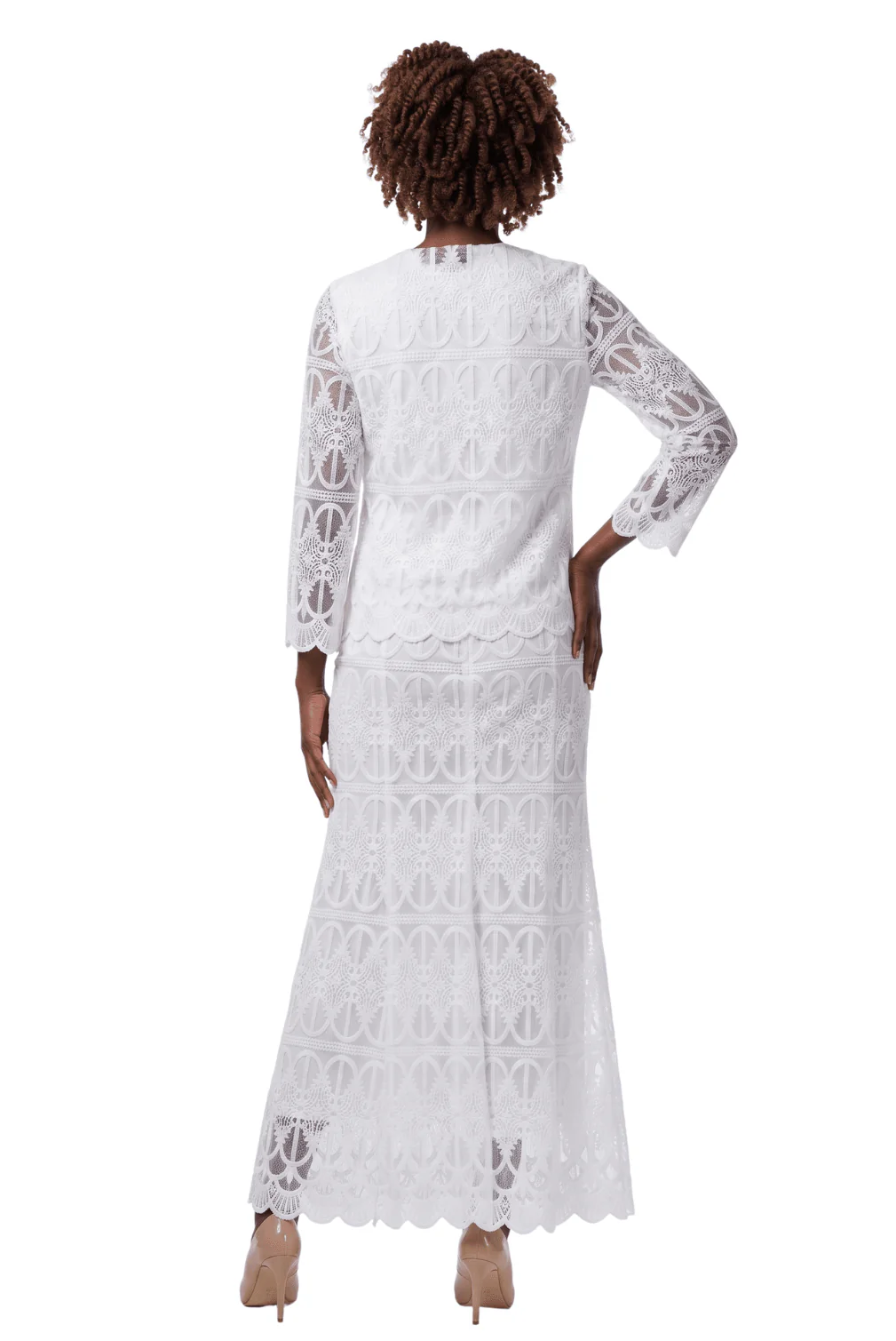3pc Lux Lace Skirt Suit w/ Scallop Hems-Plus Size - Image 6