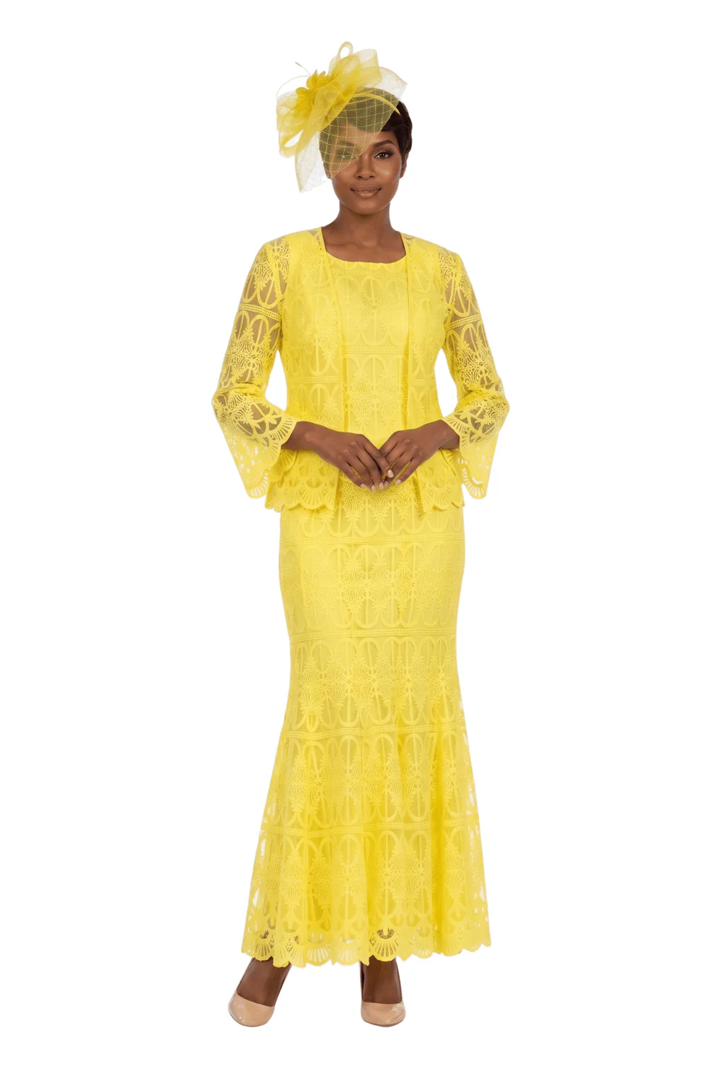 3pc Lux Lace Skirt Suit w/ Scallop Hems-Plus Size - Image 7