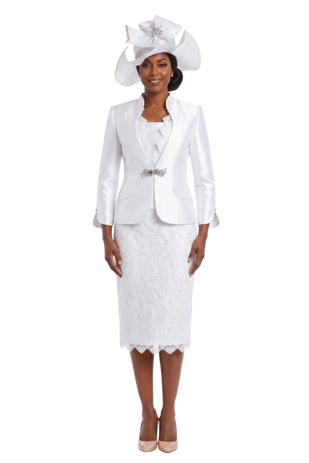 3pc Silky Twill&Lux Lace Combo Skt Suit - Image 2