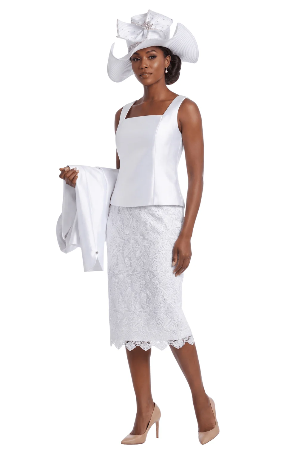 3pc Silky Twill&Lux Lace Combo Skt Suit - Image 3