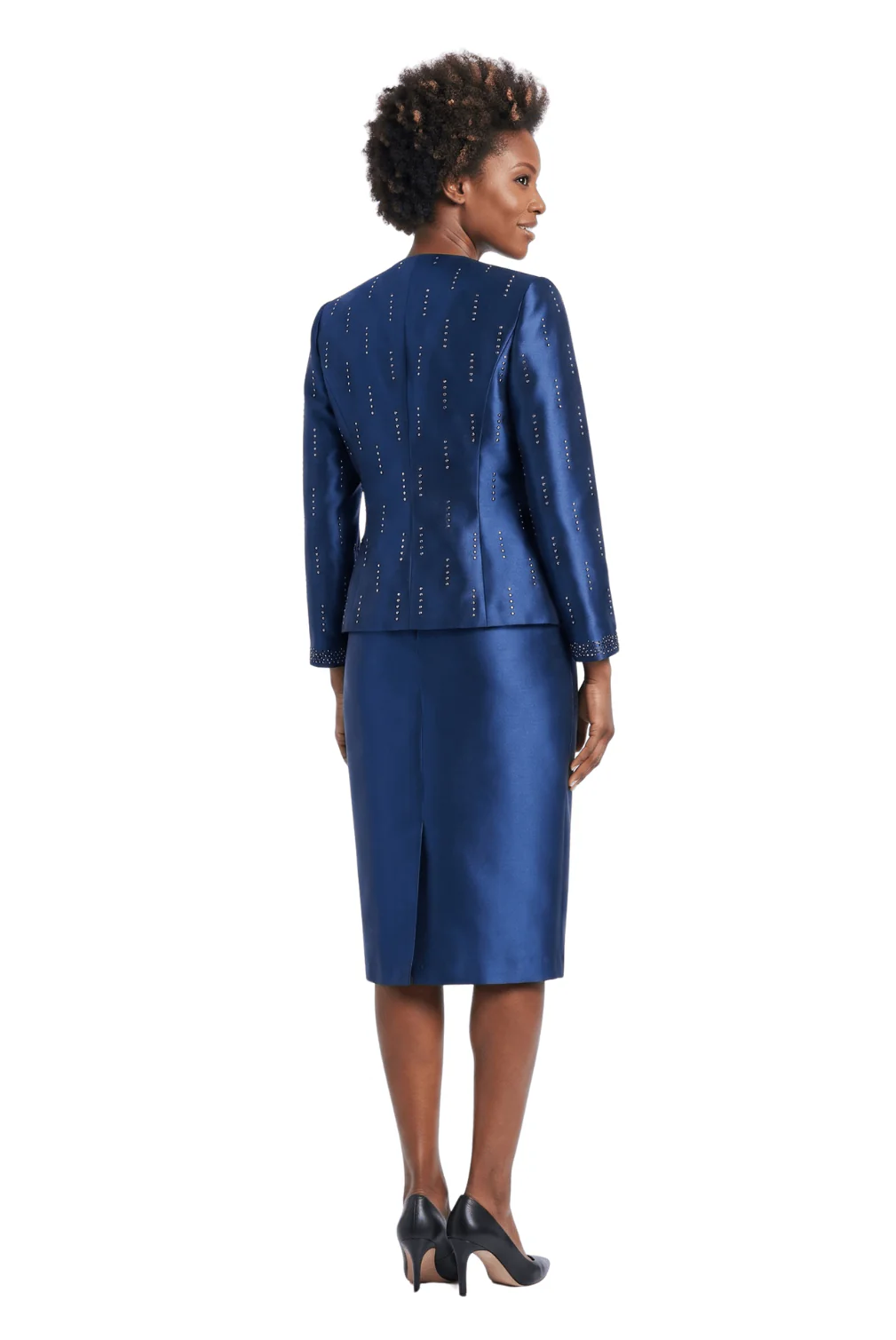 3pc Silky Twill Skt Suit w/ Meteoric Stones - Image 3