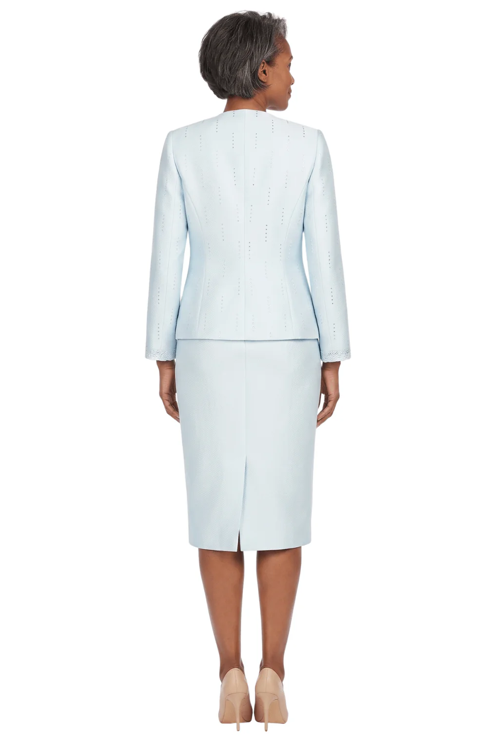 3pc Silky Twill Skt Suit w/ Meteoric Stones - Image 8