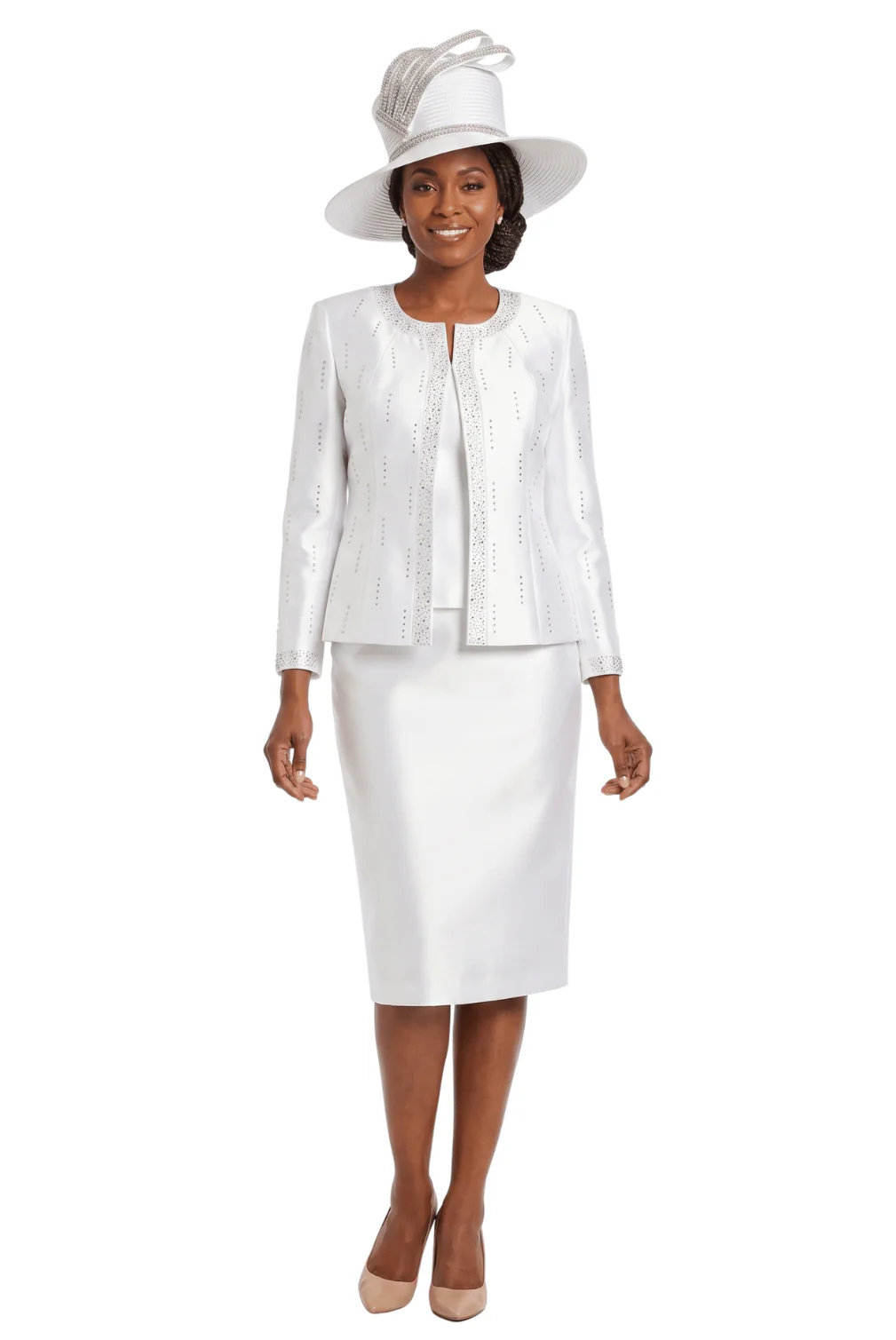 3pc Silky Twill Skt Suit w/ Meteoric Stones-Plus - Image 6