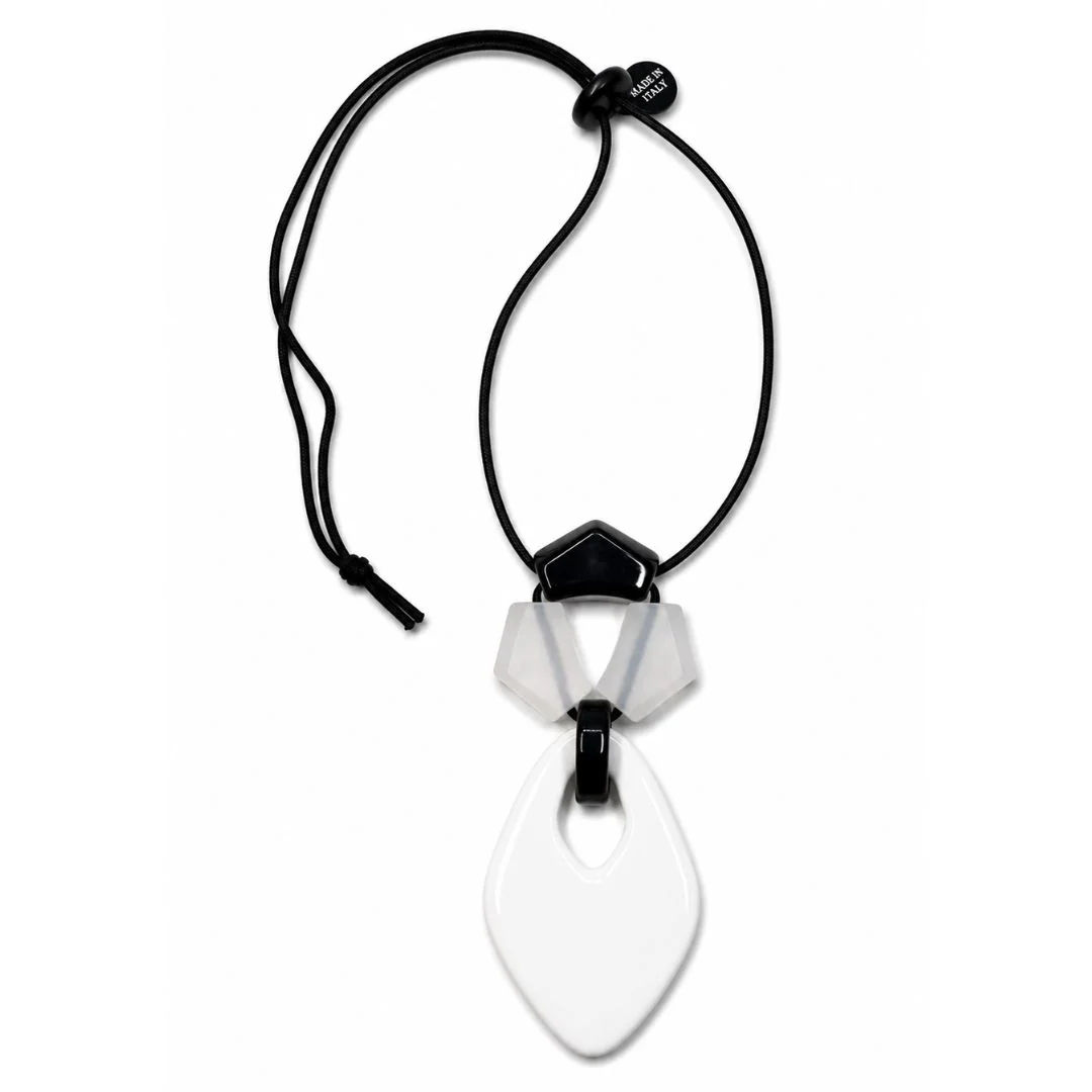 Black & White Geometric Pendant Necklace – Alisha D Jewelry