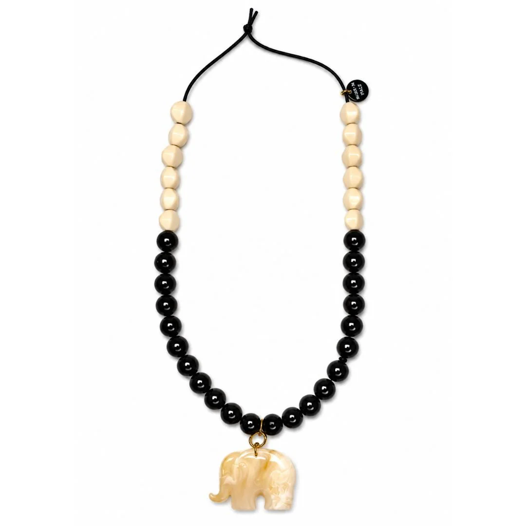 Elephant Pendant Beaded Necklace by Alisha D Jewelry