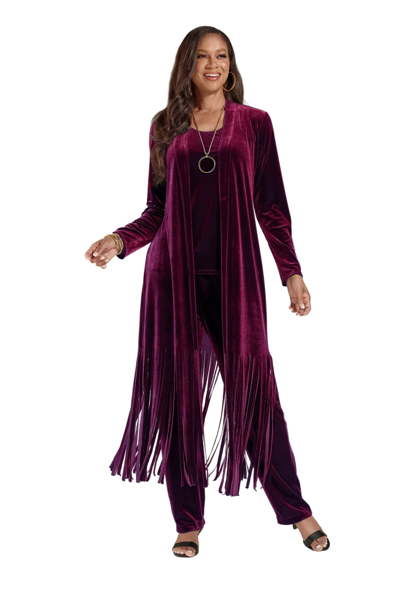 Beyond the Fringe Velvet Pantset by Studio EY - Image 2