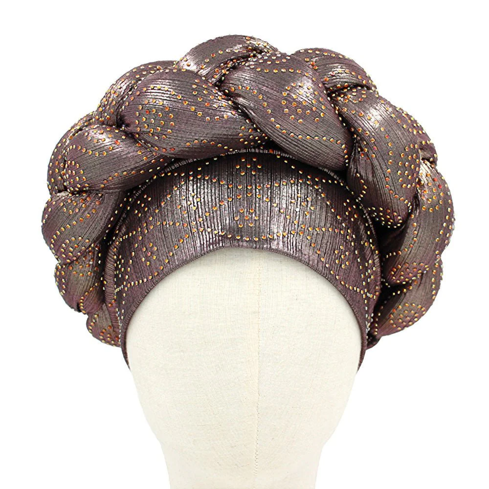 Bling Studded Braided Turban Hat - Image 12