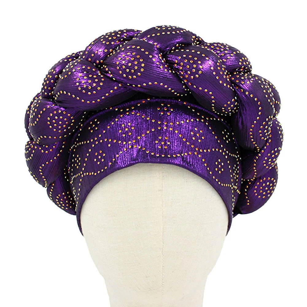 Bling Studded Braided Turban Hat - Image 16