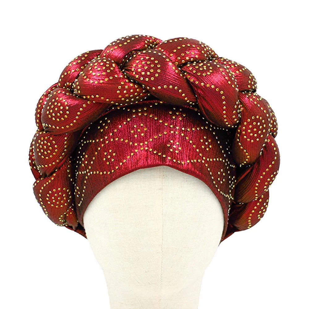 Bling Studded Braided Turban Hat - Image 5