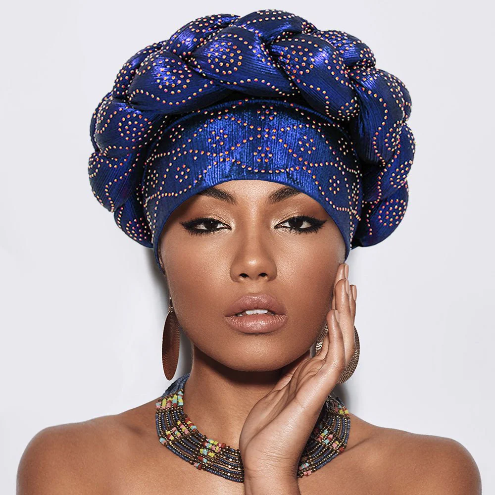 Bling Studded Braided Turban Hat - Image 6