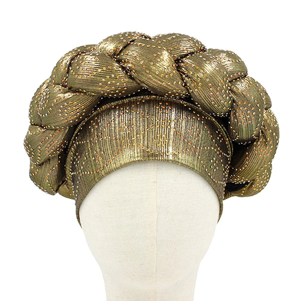 Bling Studded Braided Turban Hat - Image 8