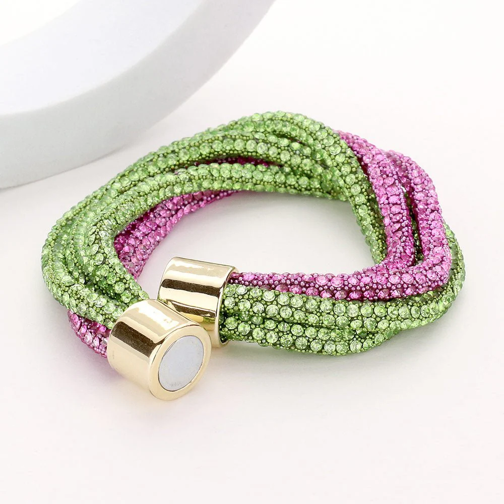 Bling Twisted Layered Magnetic Bracelet - Image 3