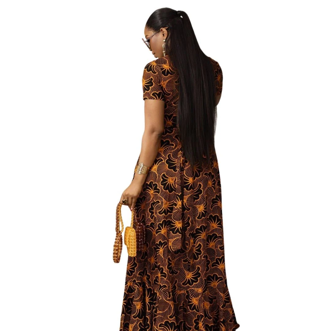BOLA AFRICAN PRINT WRAP MAXI DRESS [MULTICOLOR] - Image 3