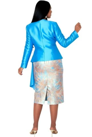 Brocade Dress with Peplum Jacket Set - 41095 - Image 2