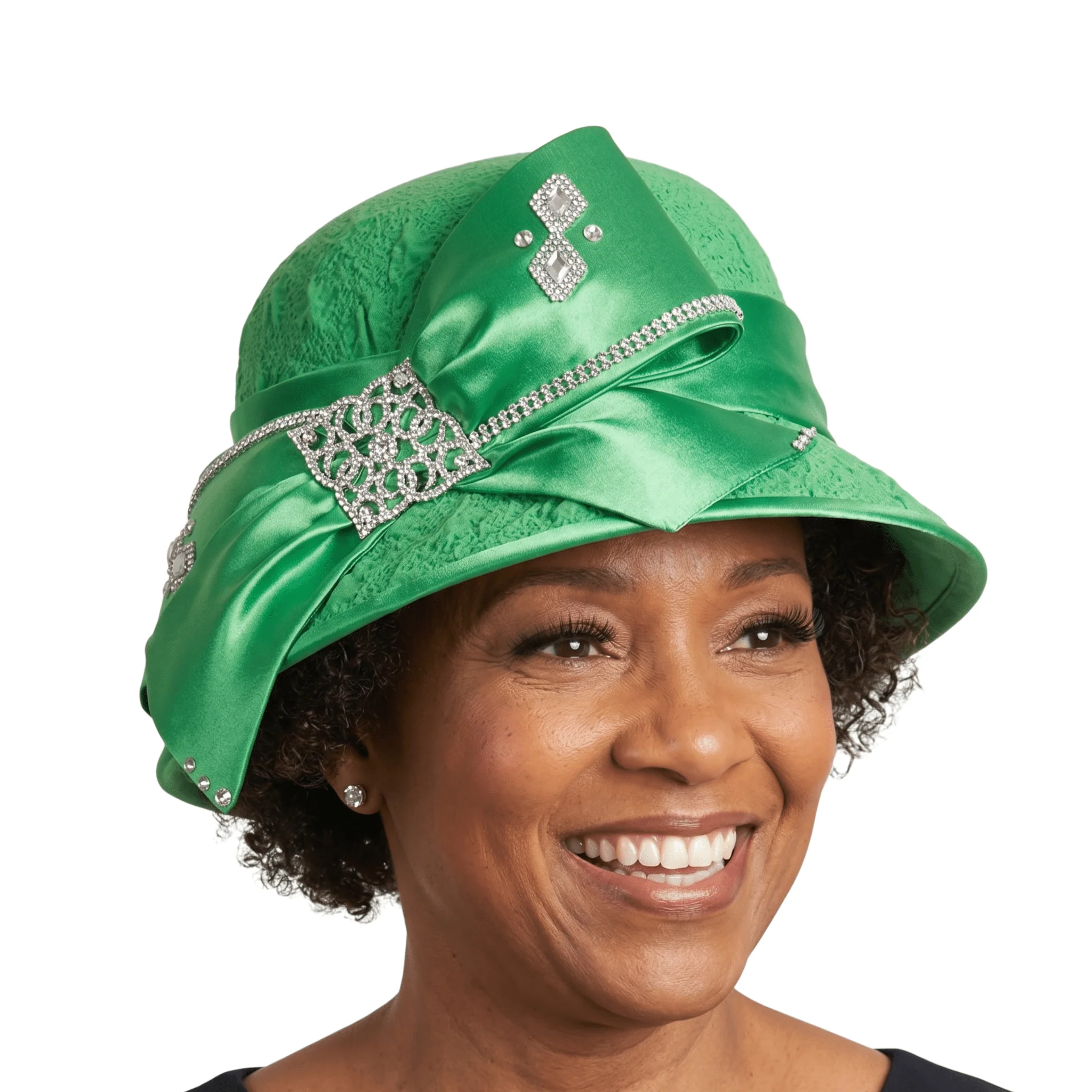 Bucket Hat w/ Oversized Bow and Rhinestones