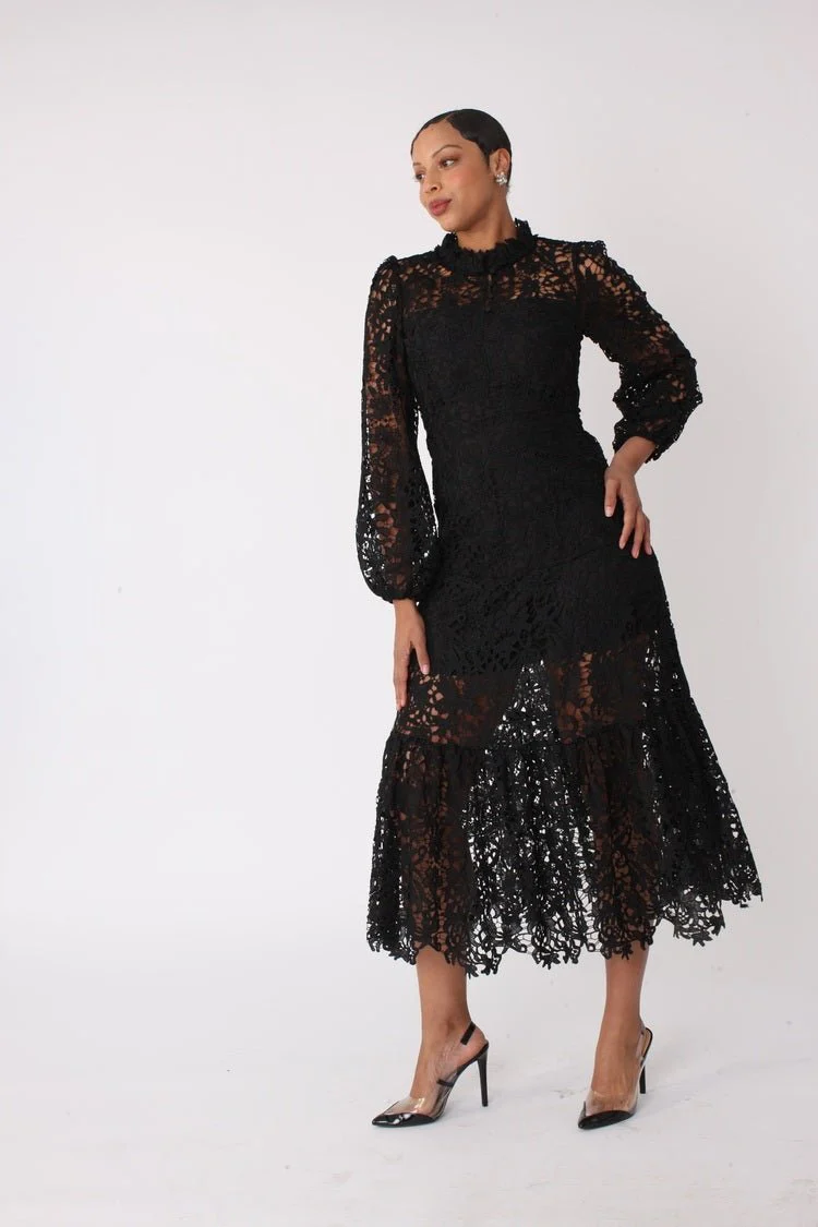 Chartreuse Lace Midi Dress -82434 - Image 7