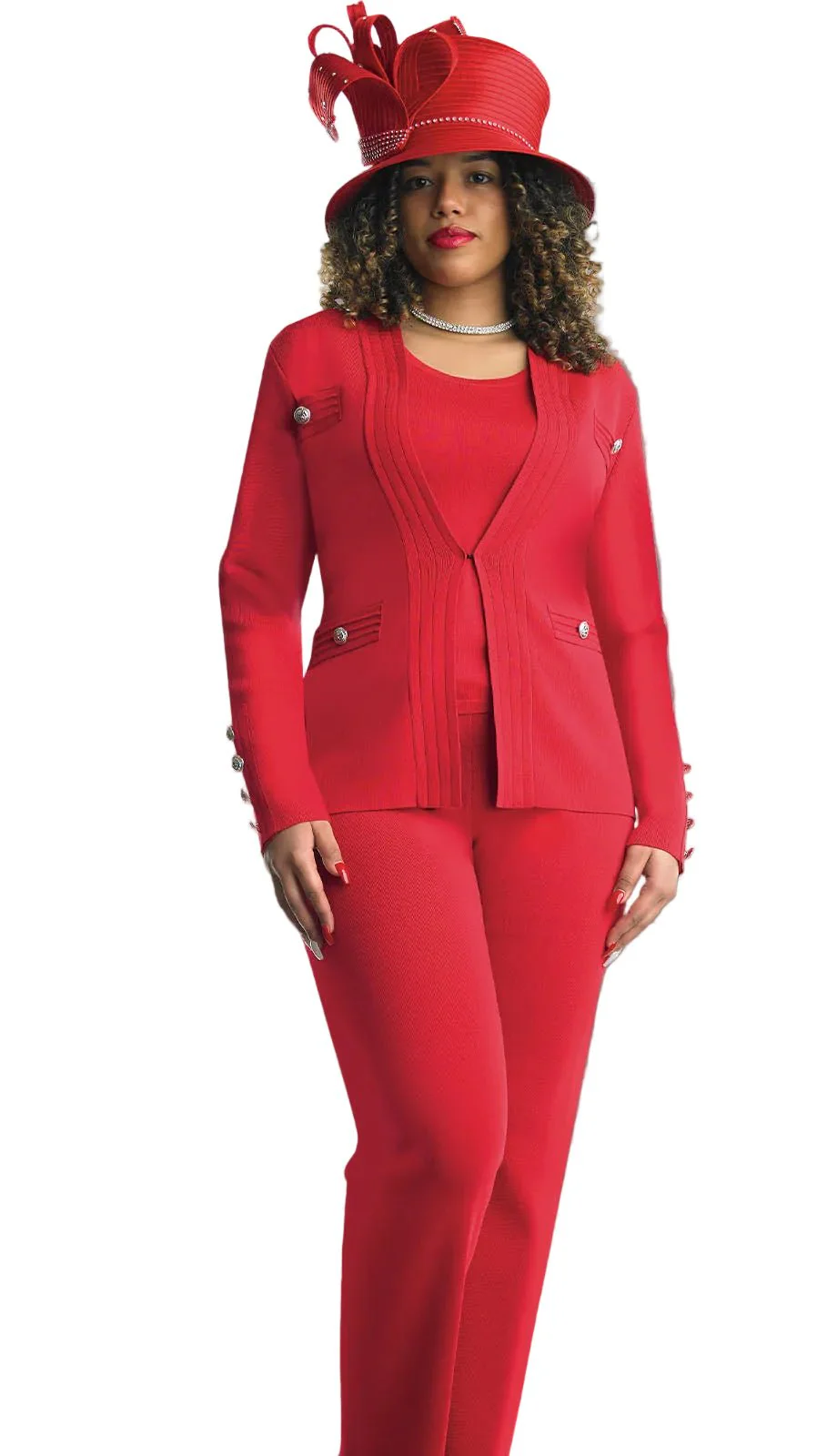 "Chic and Contemporary Women's Two-Piece Knit Set with Silver Details" by Lily & Taylor - Image 2
