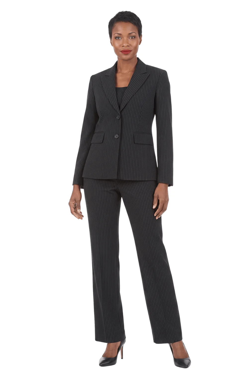 Classic Tailored 2Pc Pant Suit with Notch Collar
