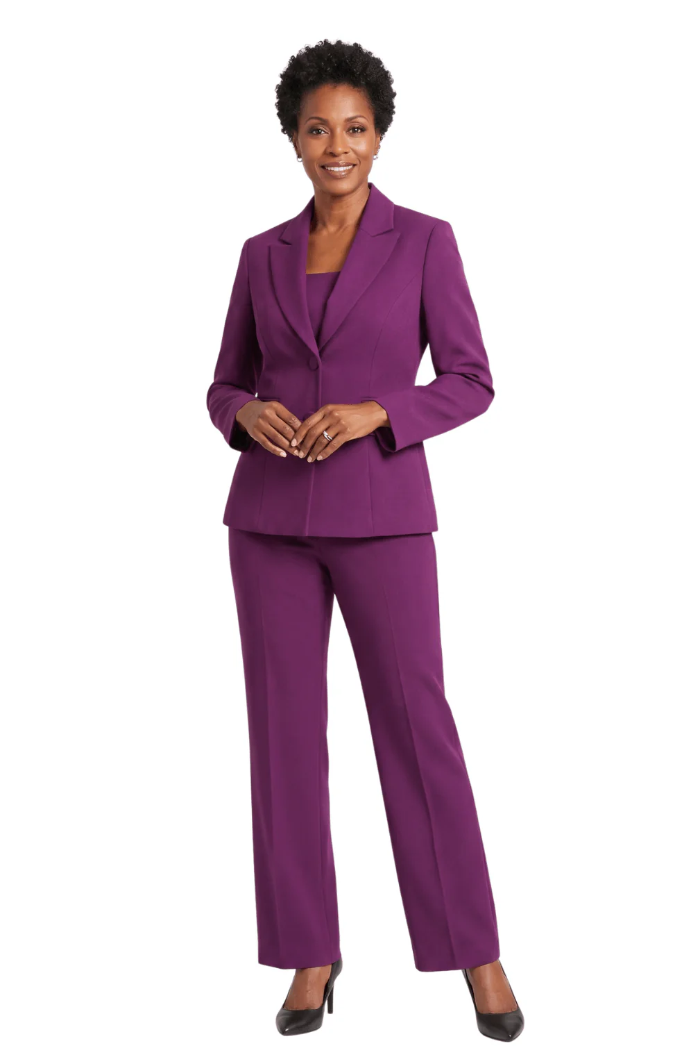 Classic Tailored 2Pc Pant Suit with Notch Collar - Image 3