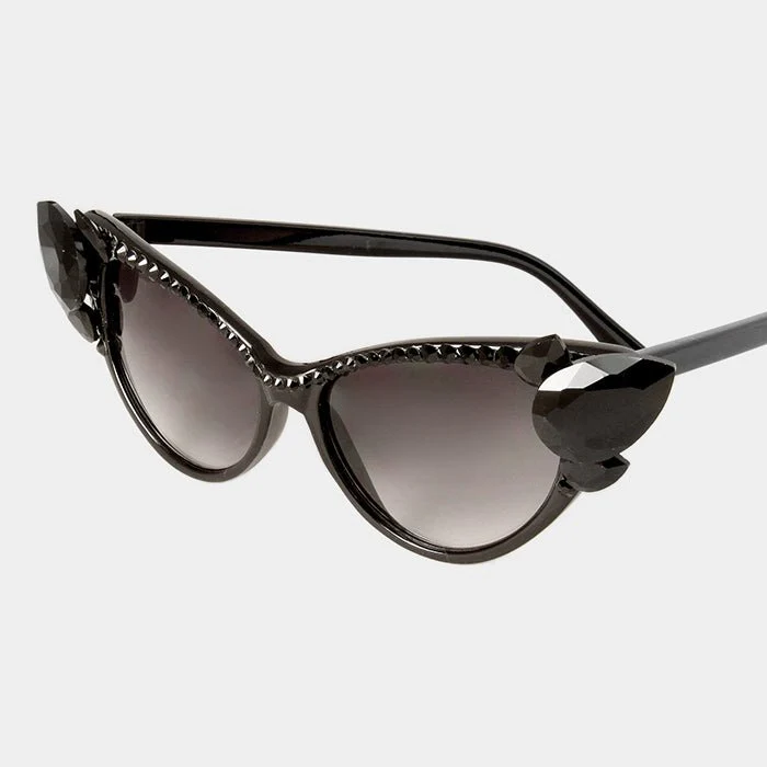 Crystal Embellished Cat Eye Sunglasses - Image 5