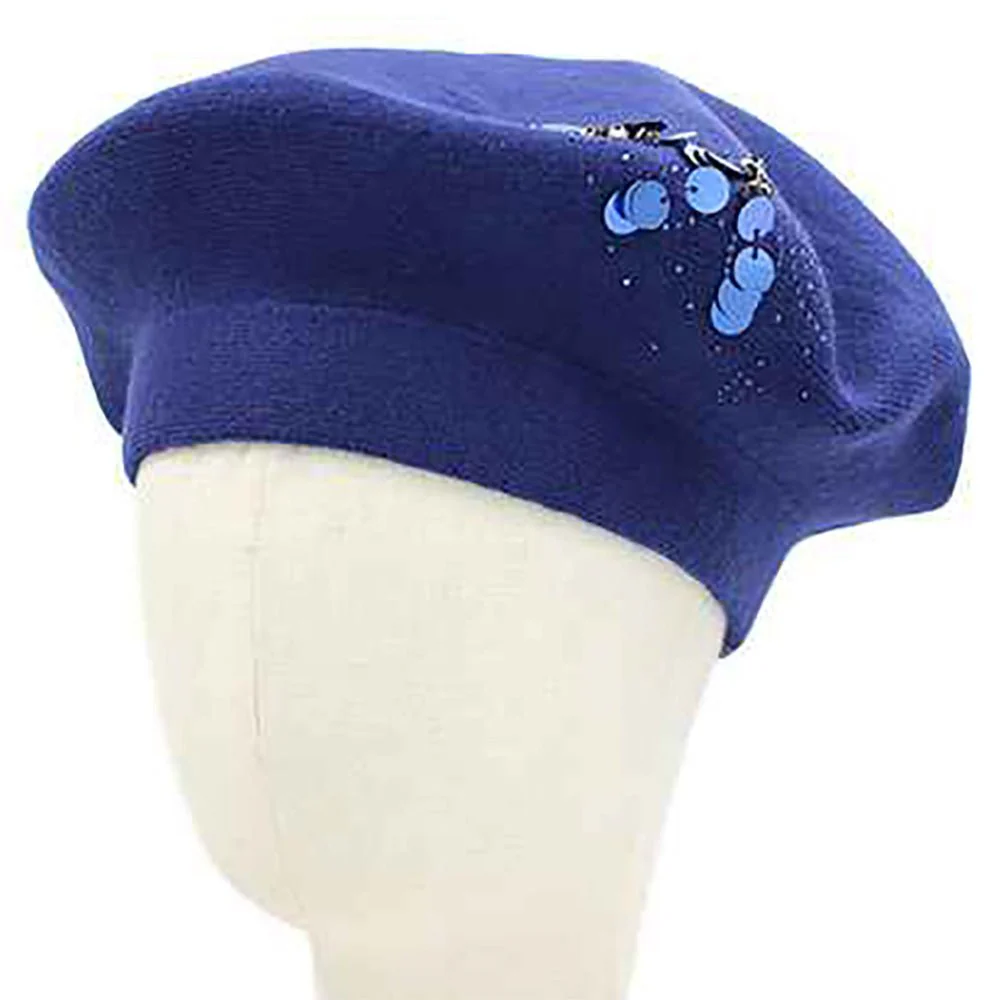 Decorative Sequin Rhinestone Embellished Winter Beret Hat - Image 14