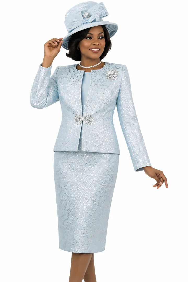 Designer Metallic Brocade Two-Piece Set by Lily & Taylor - Image 3