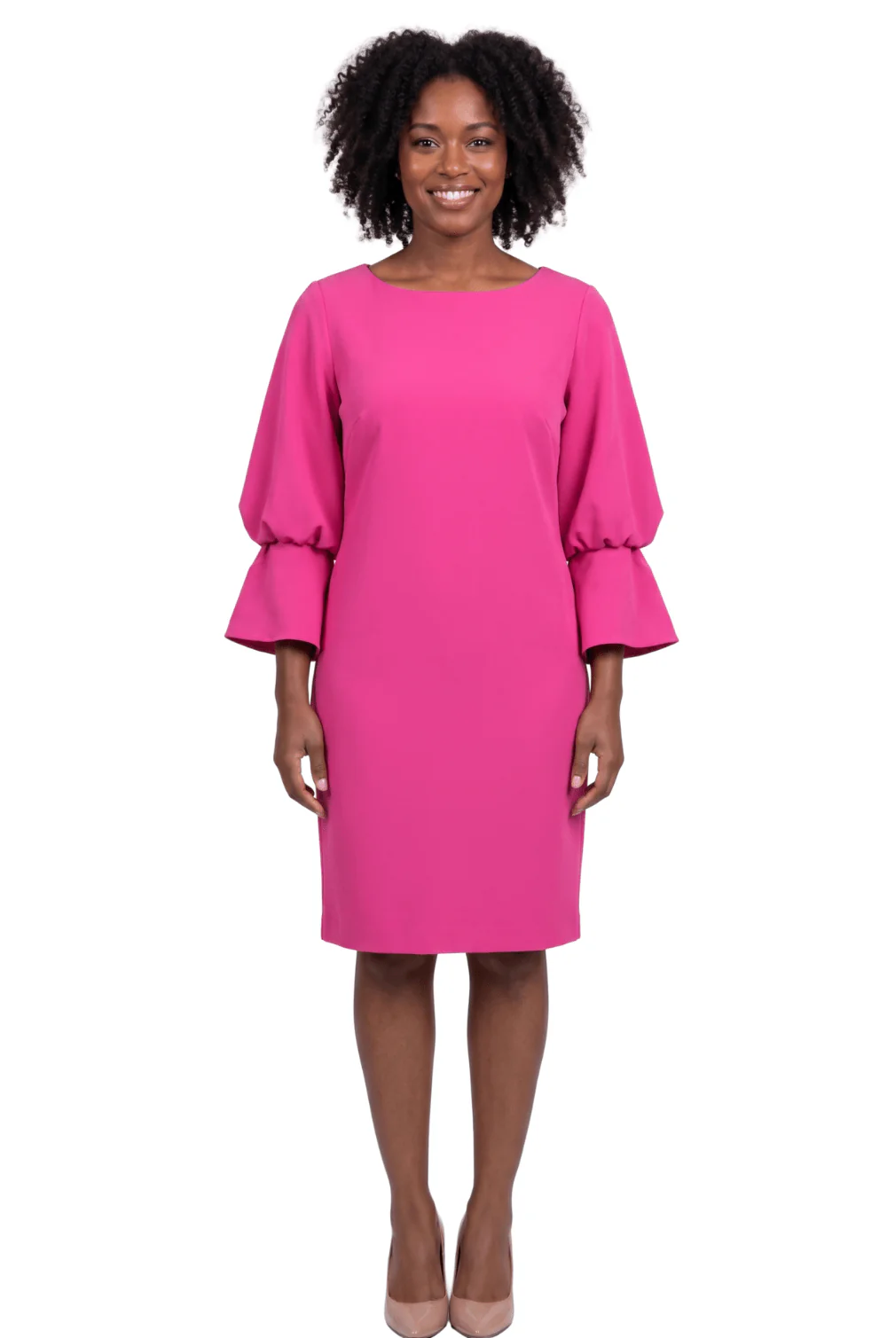 Bell Sleeve Sheath Dress by Divine Apparel