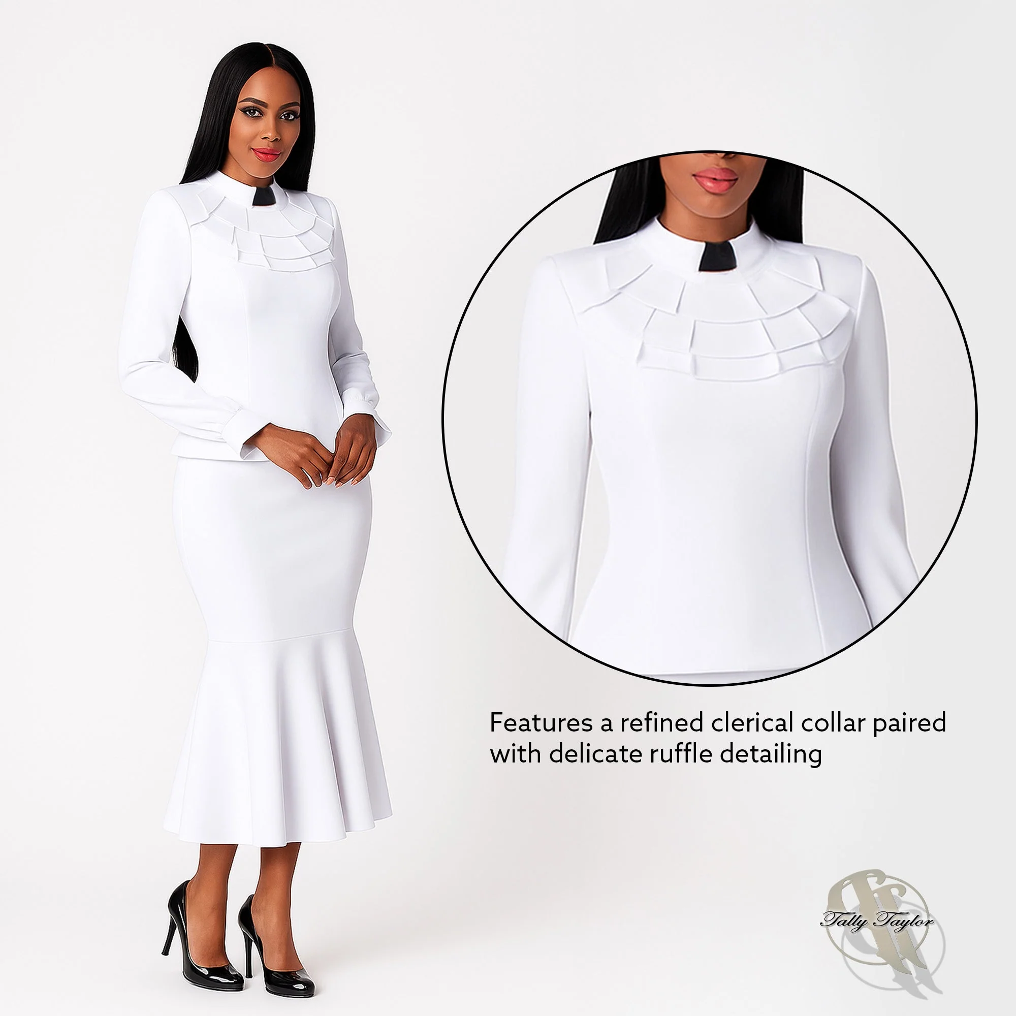 Divine Elegance Two-Piece Ruffle Church Set- 4601 - Image 8