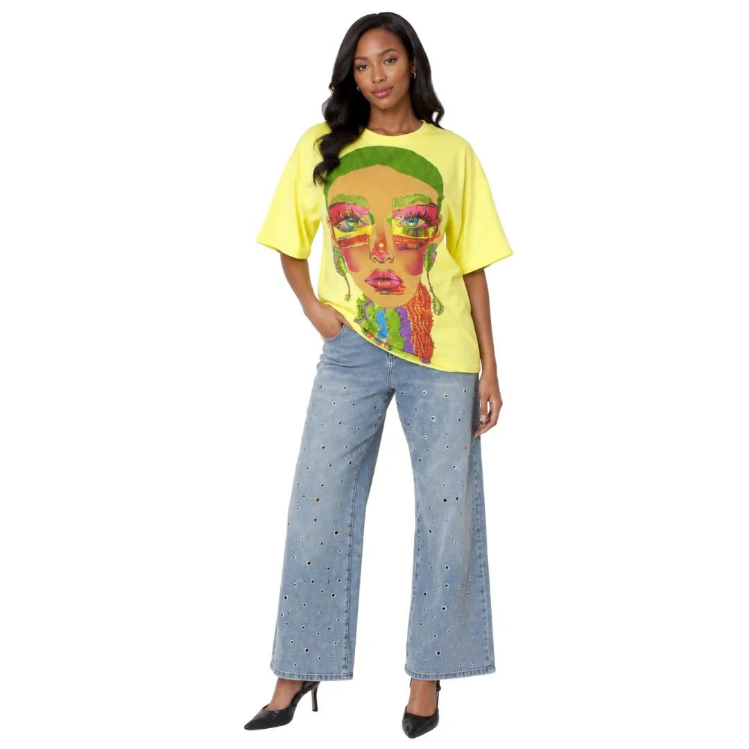 Electric Portrait Rhinestone Tee - 83064 - Image 4