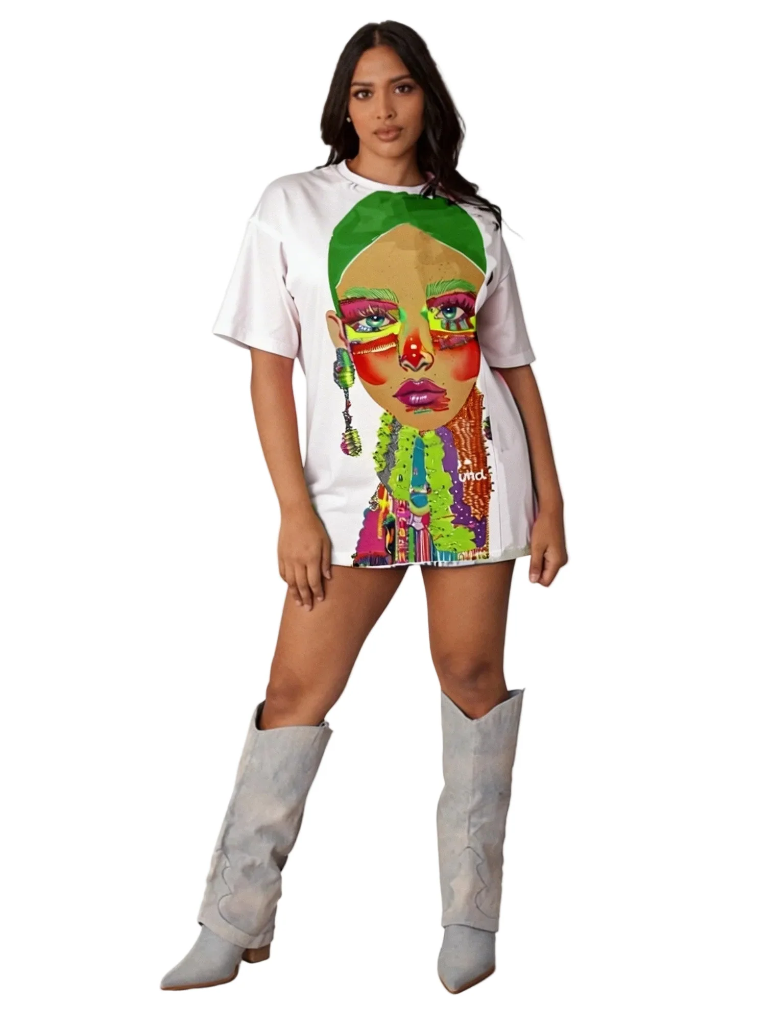 Electric Portrait Rhinestone Tee - 83064 - Image 5