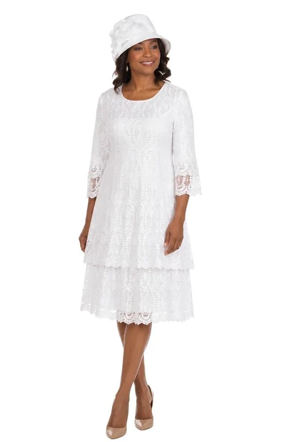 Elegant A-Line Tiered Lace Dress - Image 5