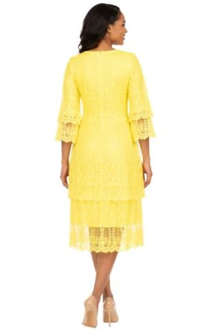 Elegant A-Line Tiered Lace Dress-Plus - Image 8