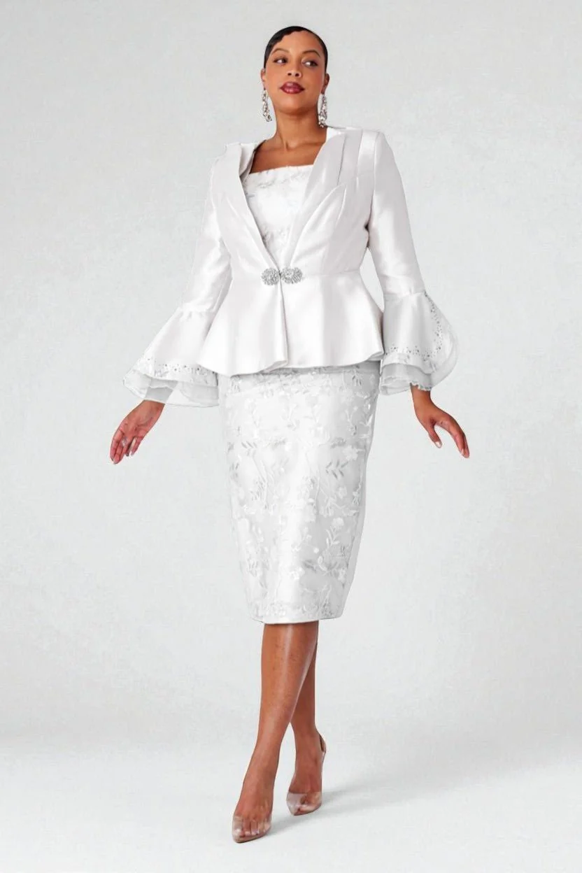 Elegant Lace Peplum Suit- 4892 - Image 3