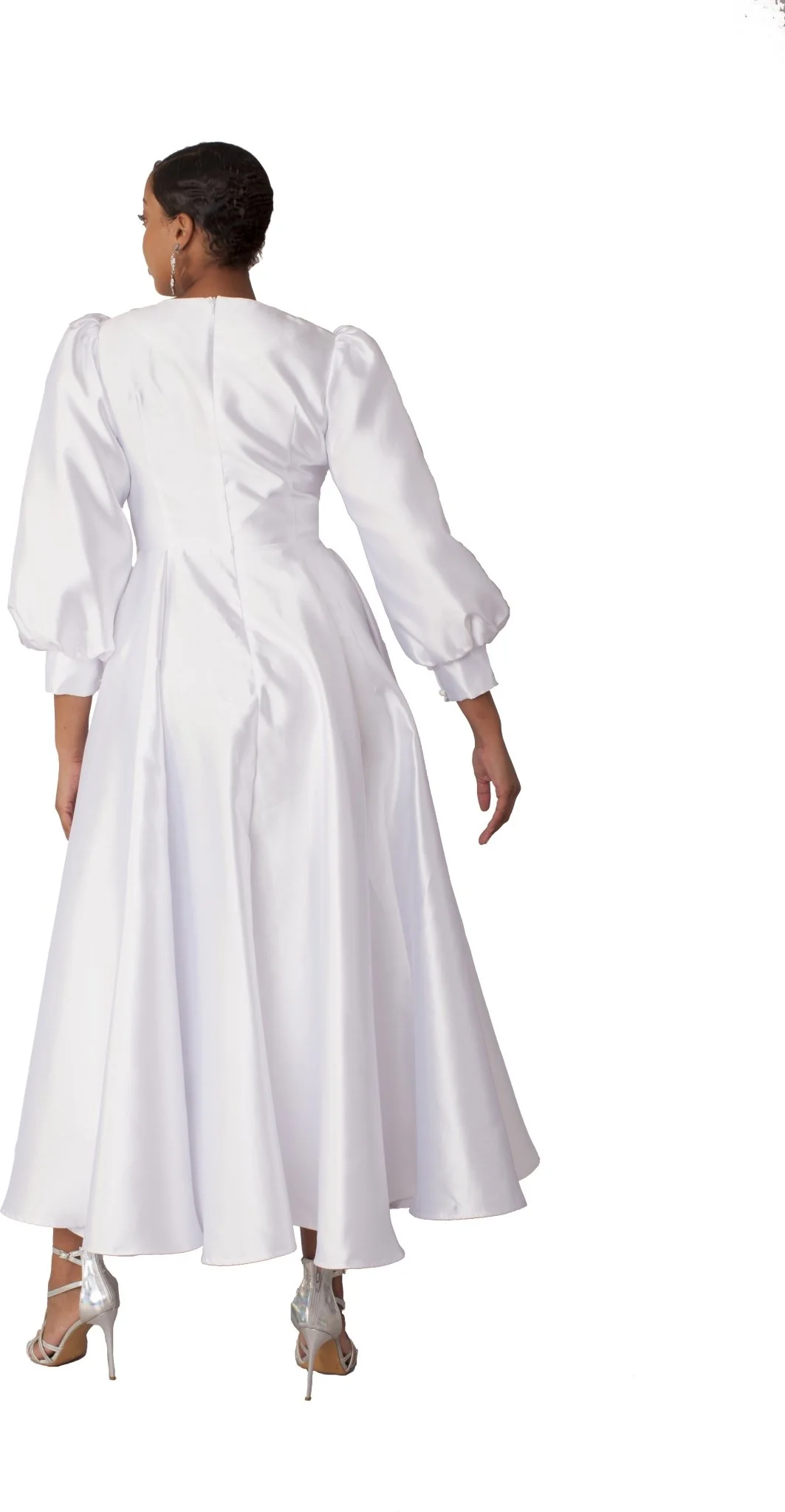 Elegant Long Dress with Bishop Sleeves - 4820 - Image 2