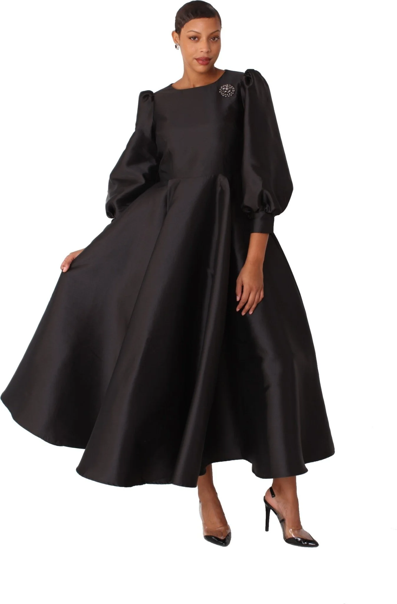 Elegant Long Dress with Bishop Sleeves - 4820 - Image 5